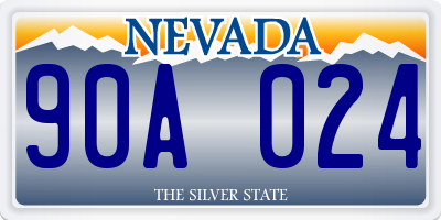 NV license plate 90A024