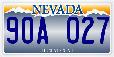 NV license plate 90A027