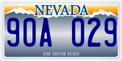 NV license plate 90A029
