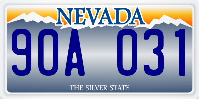 NV license plate 90A031