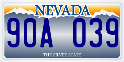 NV license plate 90A039