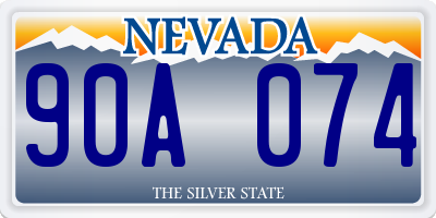 NV license plate 90A074