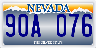 NV license plate 90A076