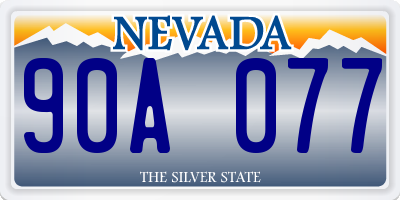 NV license plate 90A077