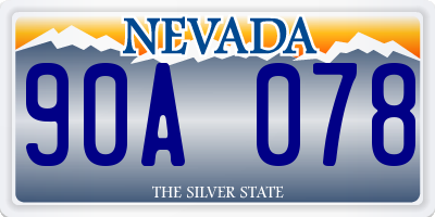 NV license plate 90A078