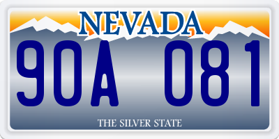 NV license plate 90A081