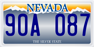 NV license plate 90A087