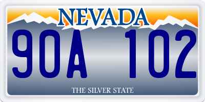 NV license plate 90A102