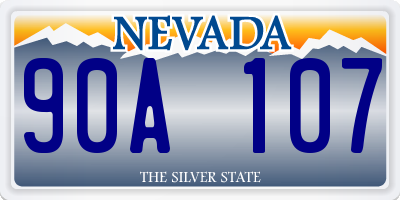 NV license plate 90A107