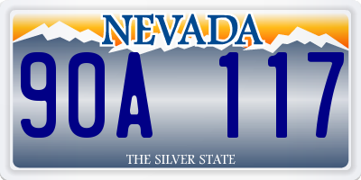 NV license plate 90A117