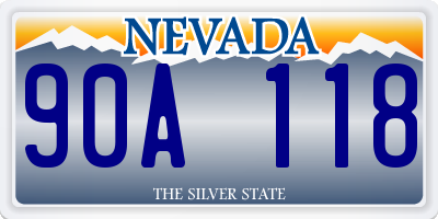 NV license plate 90A118