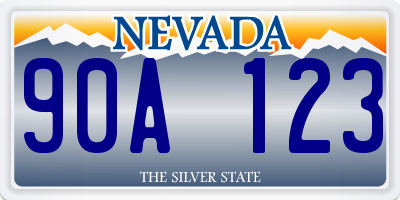 NV license plate 90A123