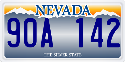 NV license plate 90A142