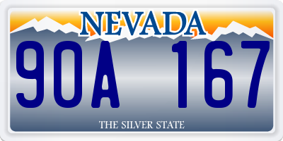 NV license plate 90A167