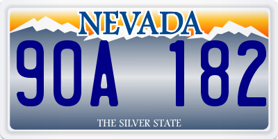 NV license plate 90A182