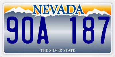 NV license plate 90A187