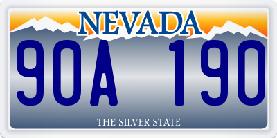 NV license plate 90A190