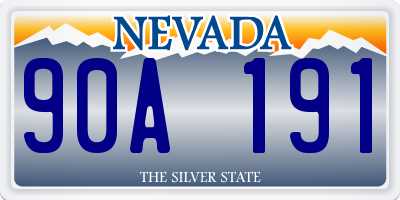 NV license plate 90A191