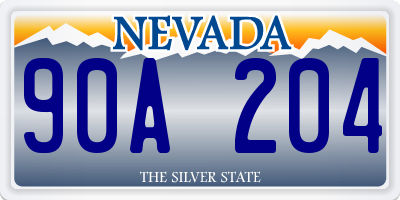 NV license plate 90A204