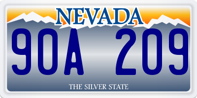 NV license plate 90A209