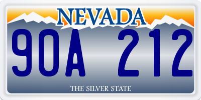 NV license plate 90A212
