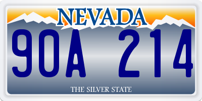 NV license plate 90A214