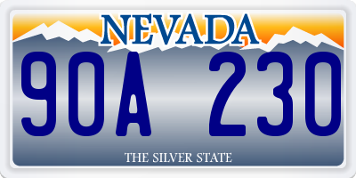 NV license plate 90A230