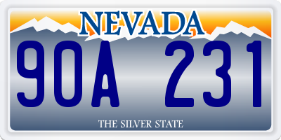 NV license plate 90A231