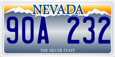 NV license plate 90A232