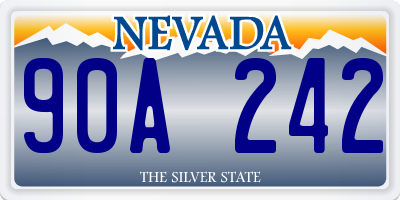 NV license plate 90A242