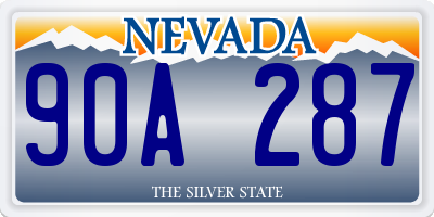 NV license plate 90A287