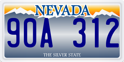 NV license plate 90A312
