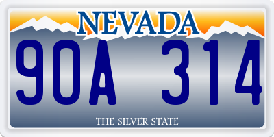 NV license plate 90A314
