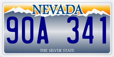 NV license plate 90A341