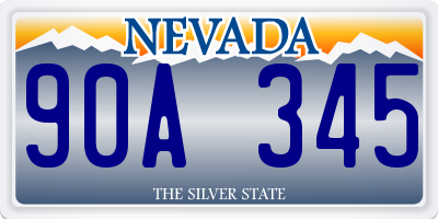 NV license plate 90A345