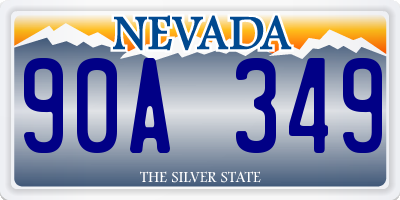 NV license plate 90A349