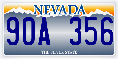 NV license plate 90A356