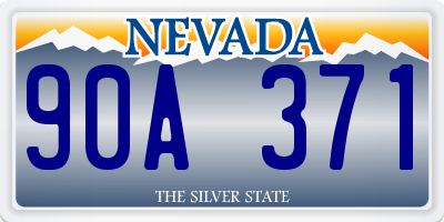 NV license plate 90A371