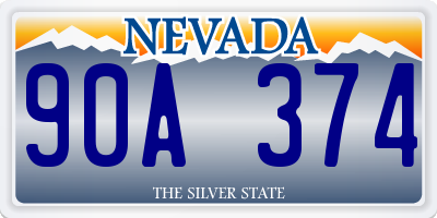 NV license plate 90A374