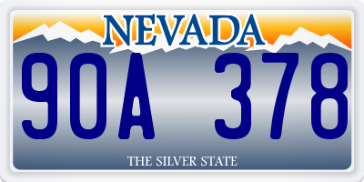 NV license plate 90A378