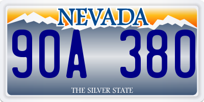 NV license plate 90A380