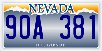 NV license plate 90A381