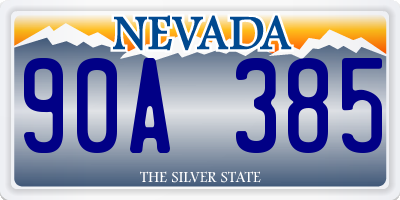 NV license plate 90A385