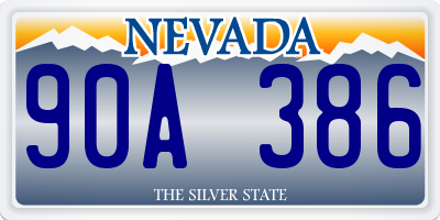 NV license plate 90A386