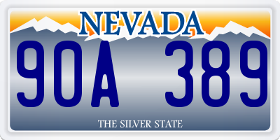 NV license plate 90A389