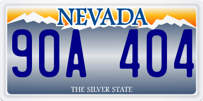 NV license plate 90A404