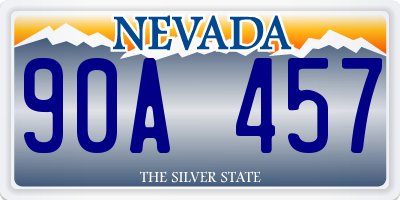 NV license plate 90A457
