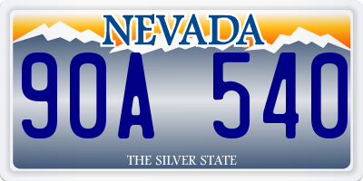 NV license plate 90A540