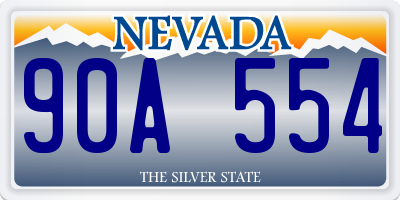 NV license plate 90A554