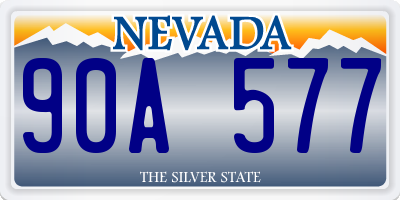 NV license plate 90A577